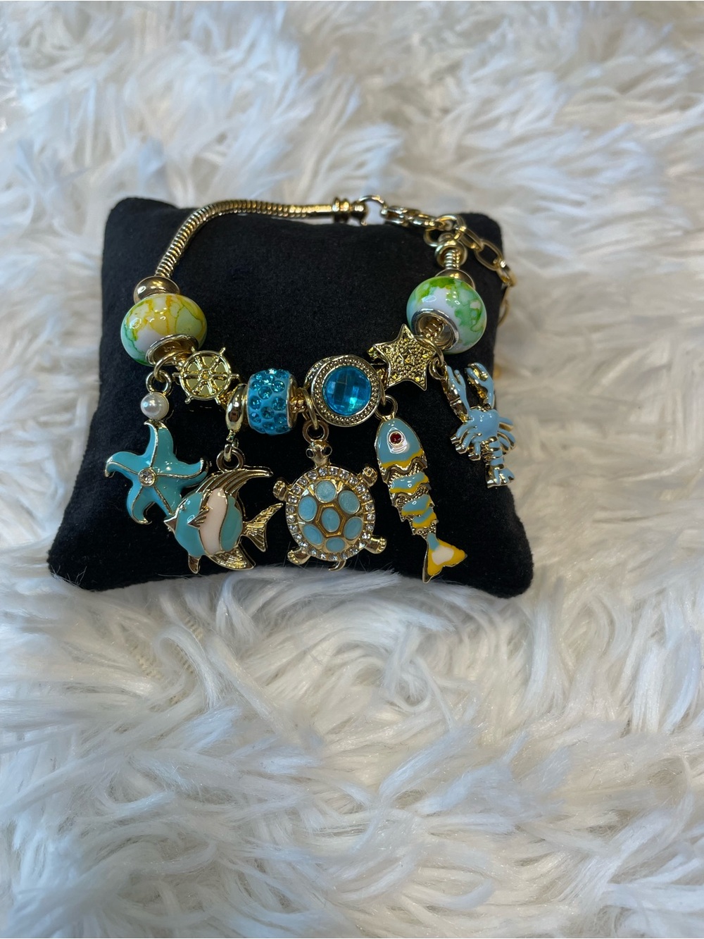 Ocean Charm Bracelet with Turquoise & Sea Life Accents